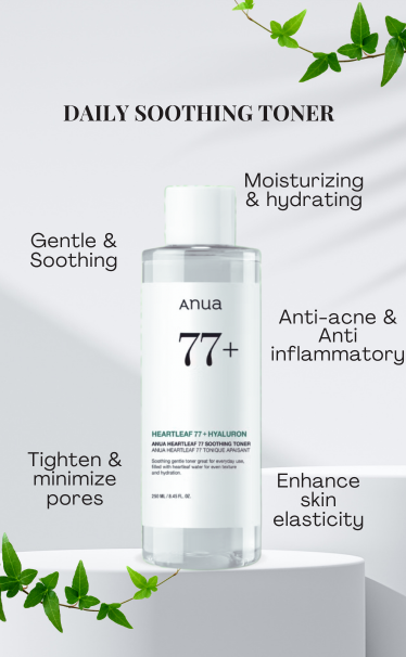 Anua - Heartleaf 77% + Hyaluron Toner Apaisant 250 ml