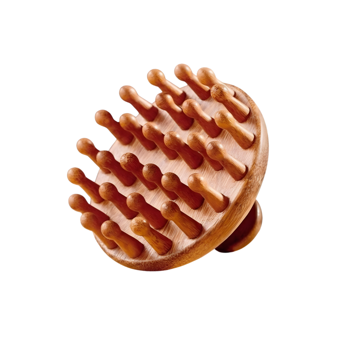 Brosse Massage Cuir Chevelu en Bois Naturel - Sandalwood Scalp Massager