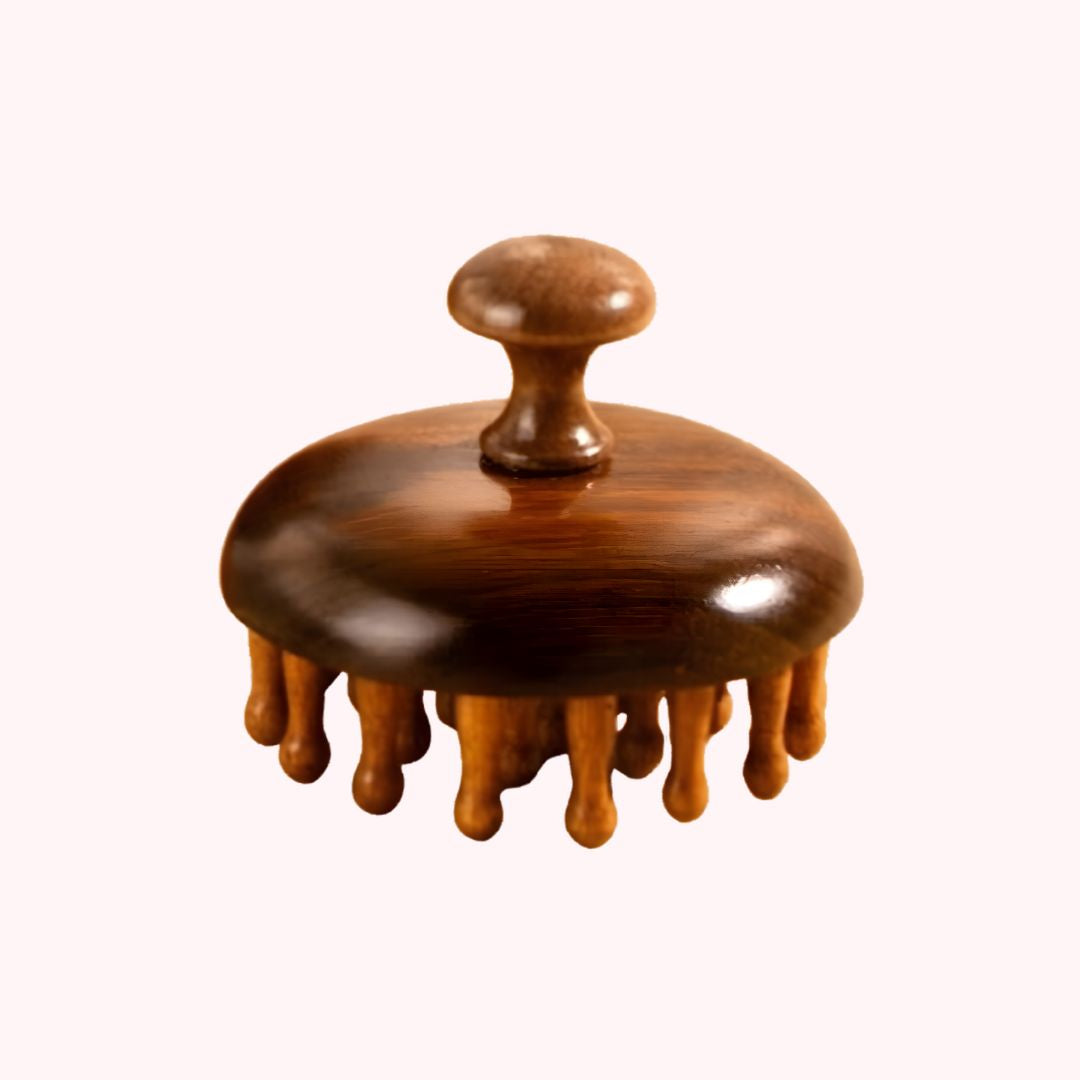 Natural Wooden Scalp Massager – Sandalwood Hair Massage Brush