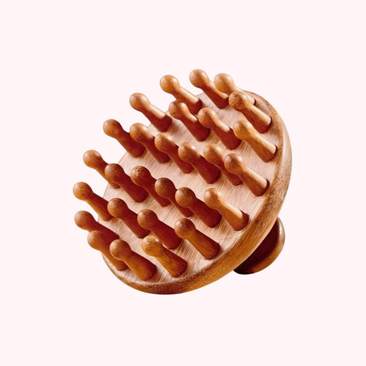 Brosse Massage Cuir Chevelu en Bois Naturel - Sandalwood Scalp Massager