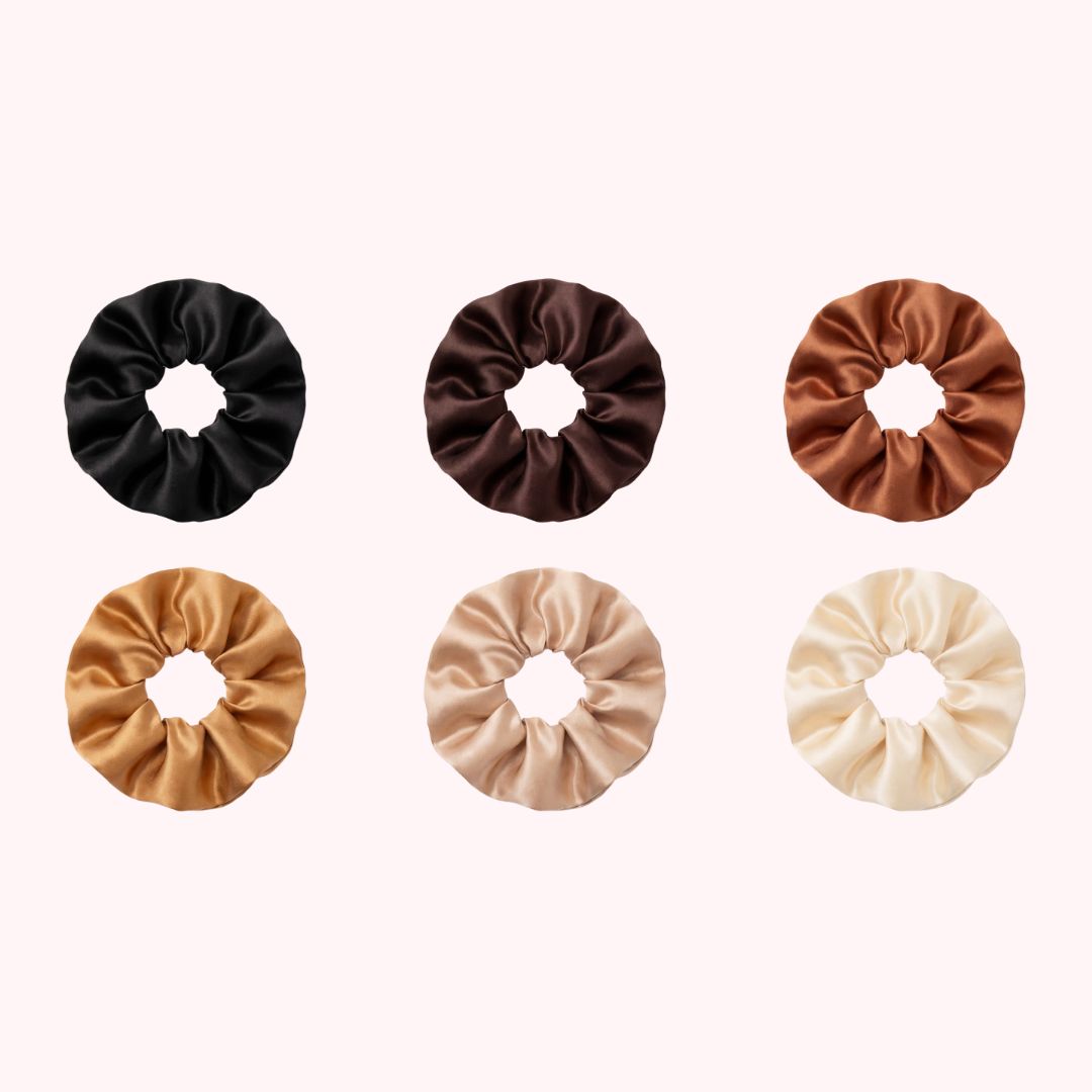 Scrunchies Satin Set 12 Pièces - Anti-Frisottis & Sans Marques