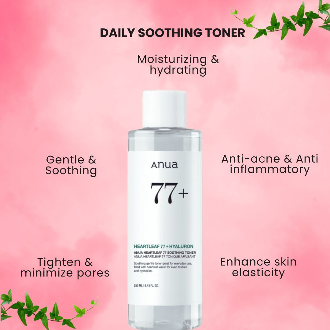 Heartleaf 77% + Hyaluron Toner Visage Apaisant - Anua