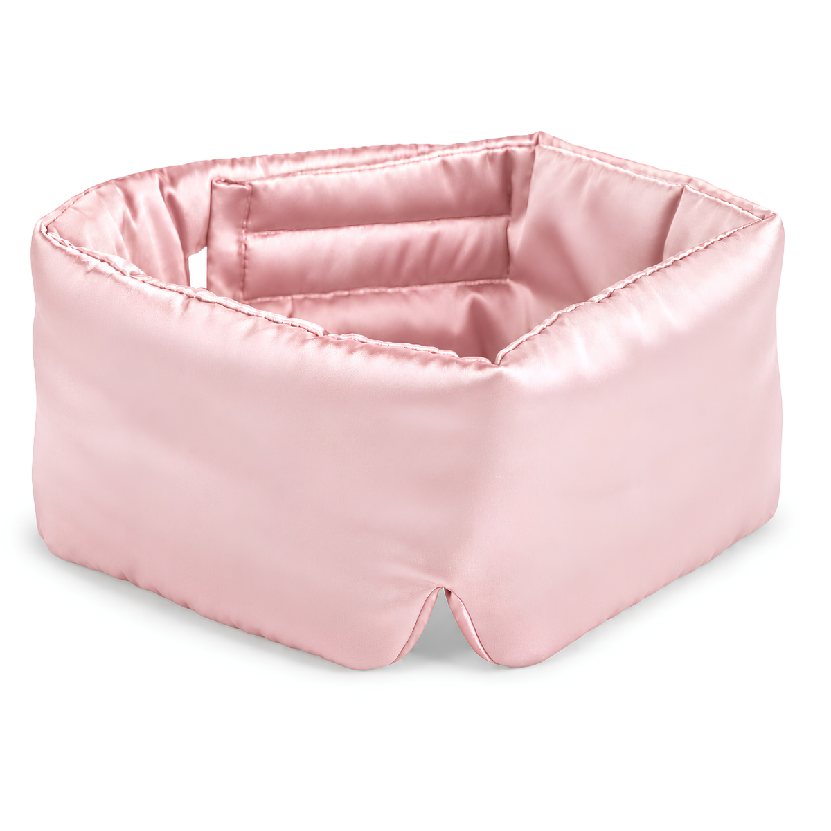 Masque de nuit en soie de mûrier rose poudré, bandeau enveloppant