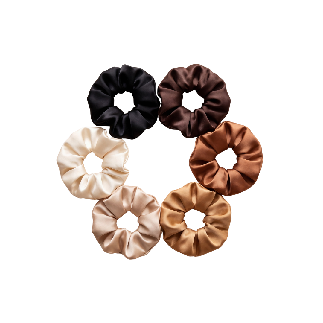 Scrunchies Satin Set 12 Pièces - Anti-Frisottis & Sans Marques