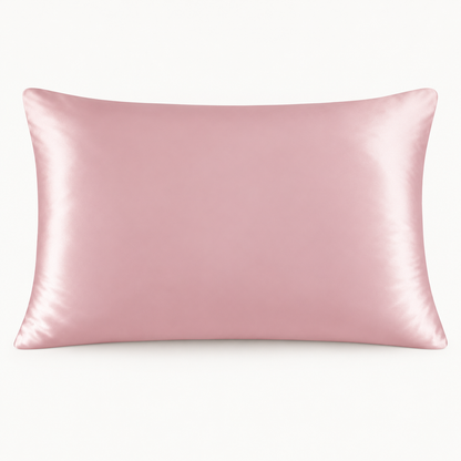 Duo de taies d'oreiller en satin rose poudré 50x75 pour les cheveux