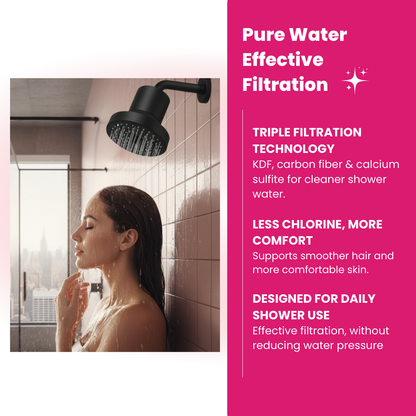 Advanced Shower Filter - Triple Filtration KDF-55 / Activated Carbon / Calcium Sulfite
