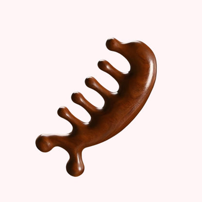 Peigne Massage Cuir Chevelu Sandalwood Gua Sha 2 Styles