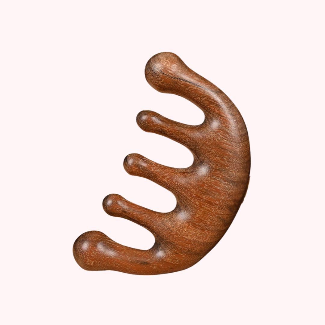 Peigne Massage Cuir Chevelu Sandalwood Gua Sha 2 Styles