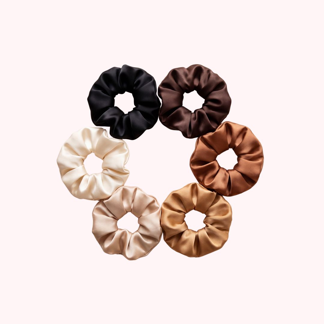 Scrunchies Satin Set 12 Pièces - Anti-Frisottis & Sans Marques